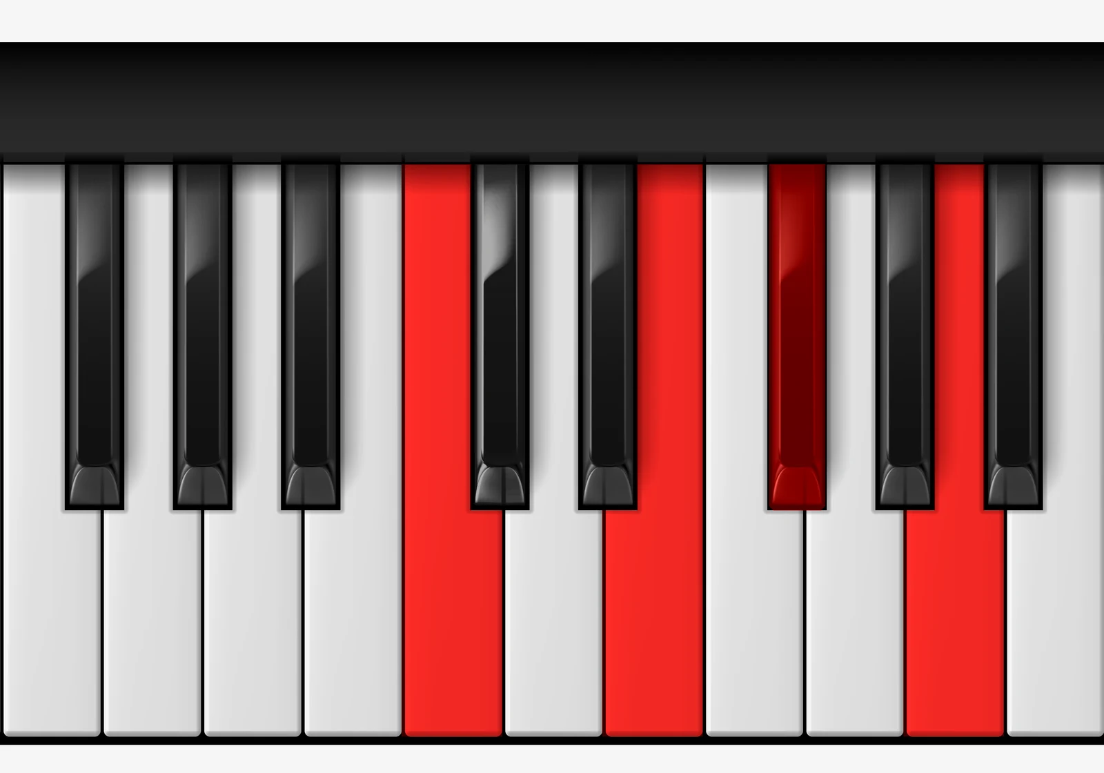 Gb Half Diminished piano chord, 2nd inversion — D♭♭, F♭, G♭, B♭♭