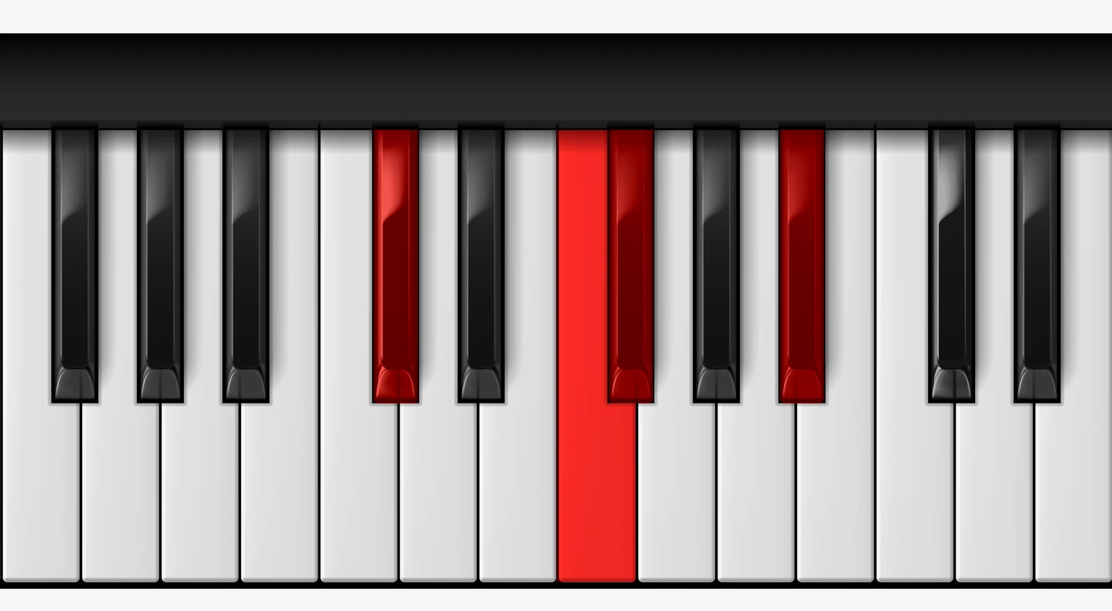 Gb Major 7th piano chord, 2nd inversion — D♭, F, G♭, B♭