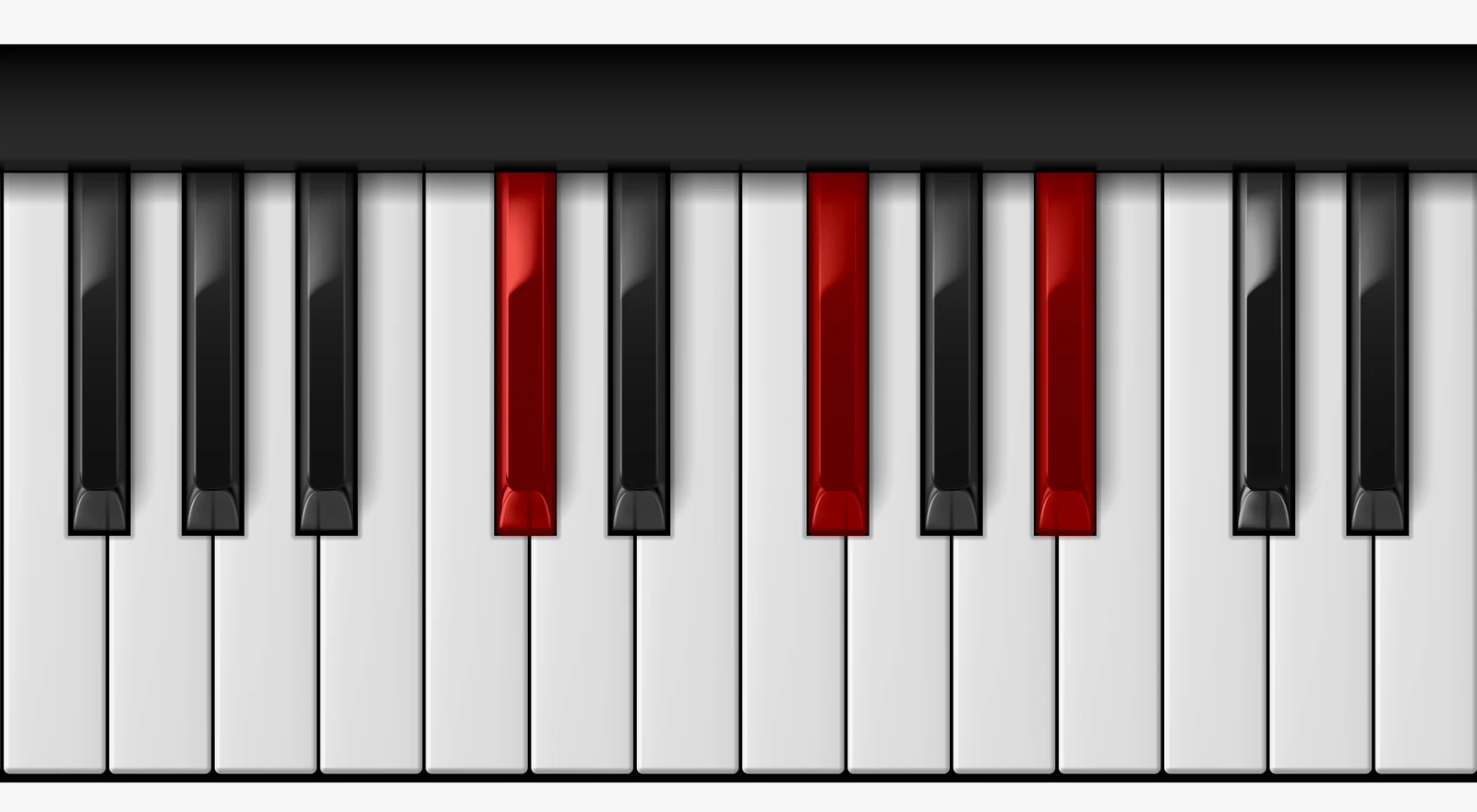 Gb Major piano chord, 2nd inversion — D♭, G♭, B♭