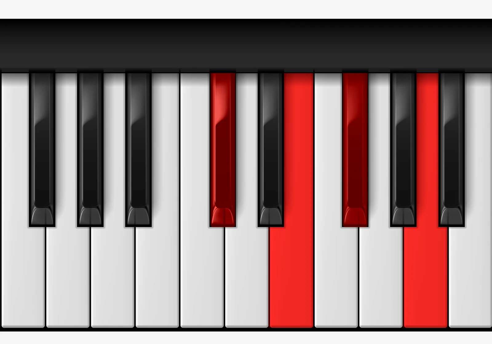 Gb Minor 7th piano chord, 2nd inversion — D♭, F♭, G♭, B♭♭