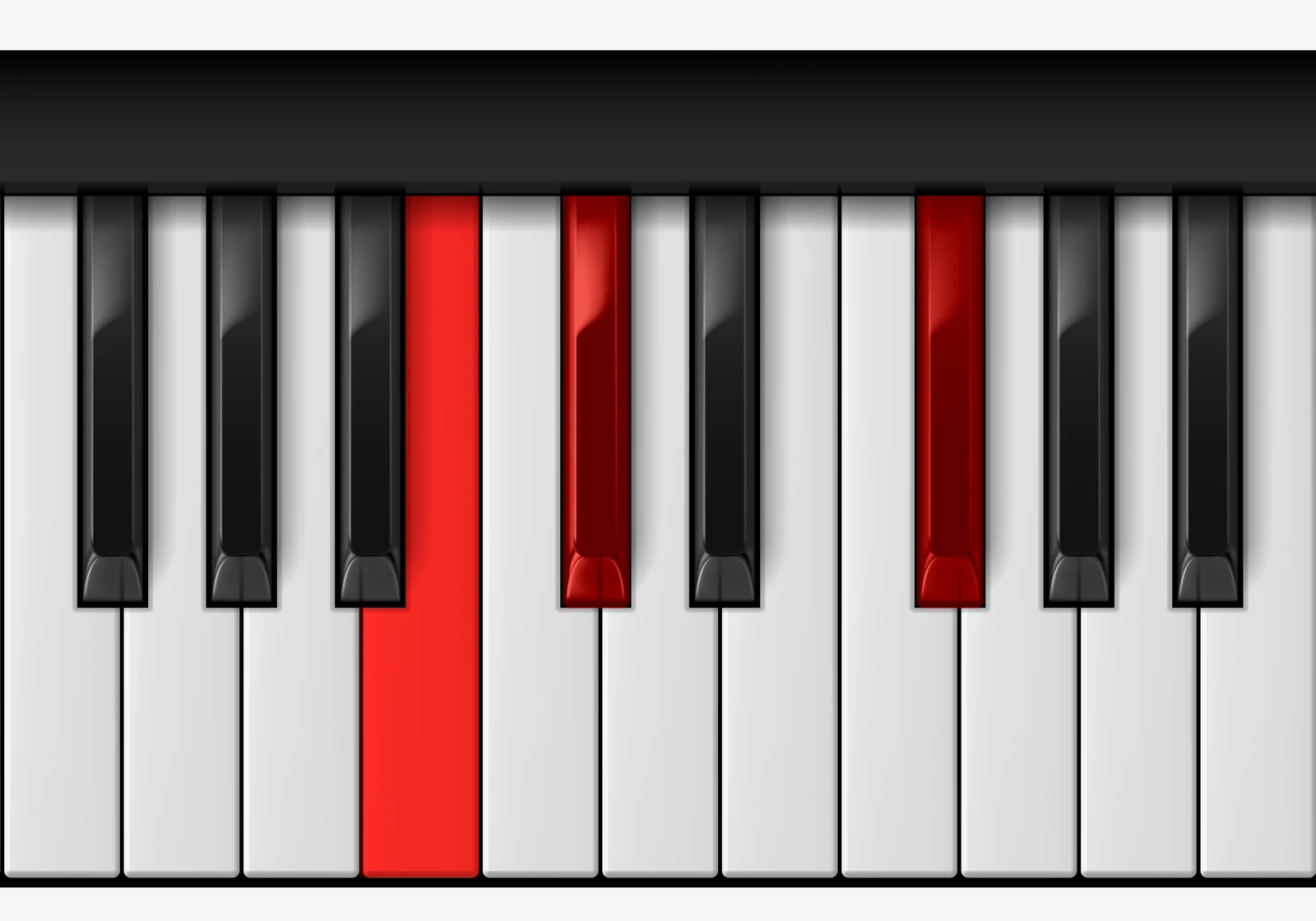 Gb Suspended 4th piano chord, 1st inversion — C♭, D♭, G♭