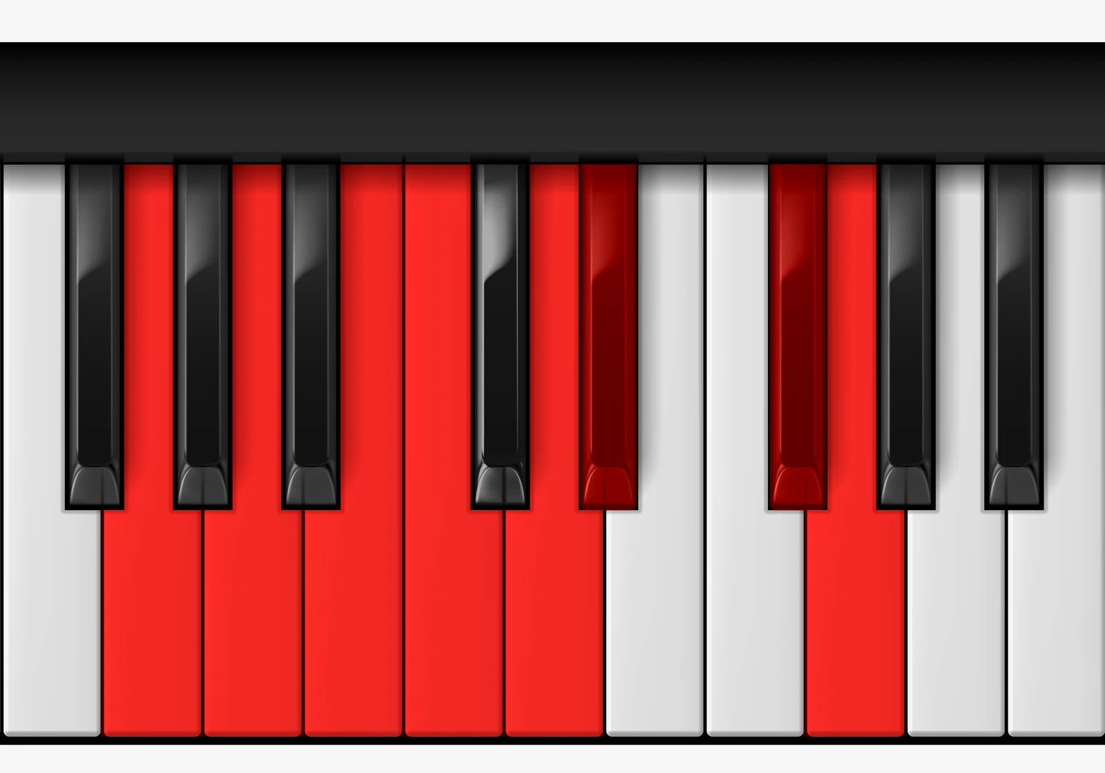 G Harmonic Major Scale on piano — G, A, B, C, D, Eb, F#, G