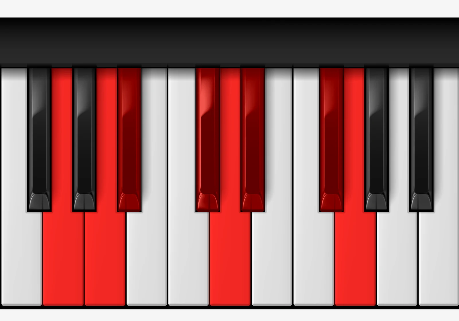 G Hungarian Minor Scale on piano — G, A, Bb, C#, D, Eb, F#, G