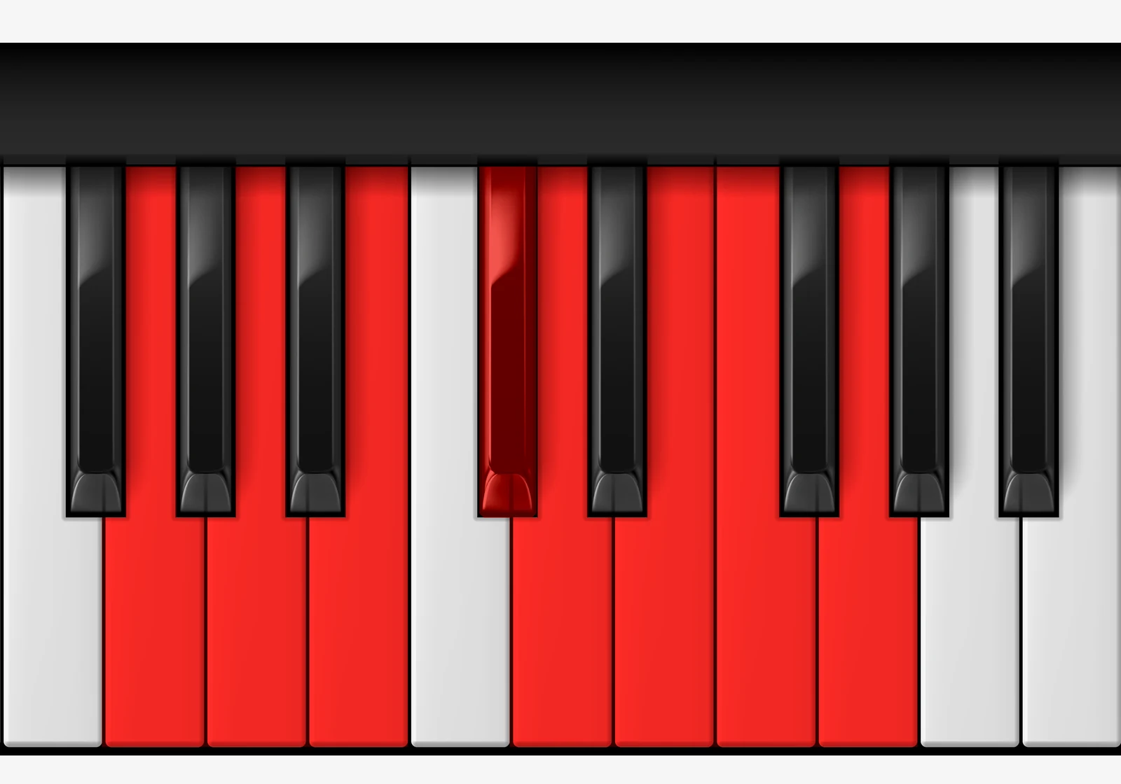 G Lydian Dominant Scale on piano — G, A, B, C#, D, E, F, G