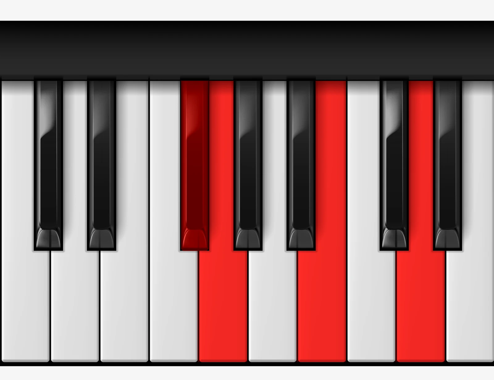 G Major 7th piano chord, 3rd inversion — F♯, G, B, D