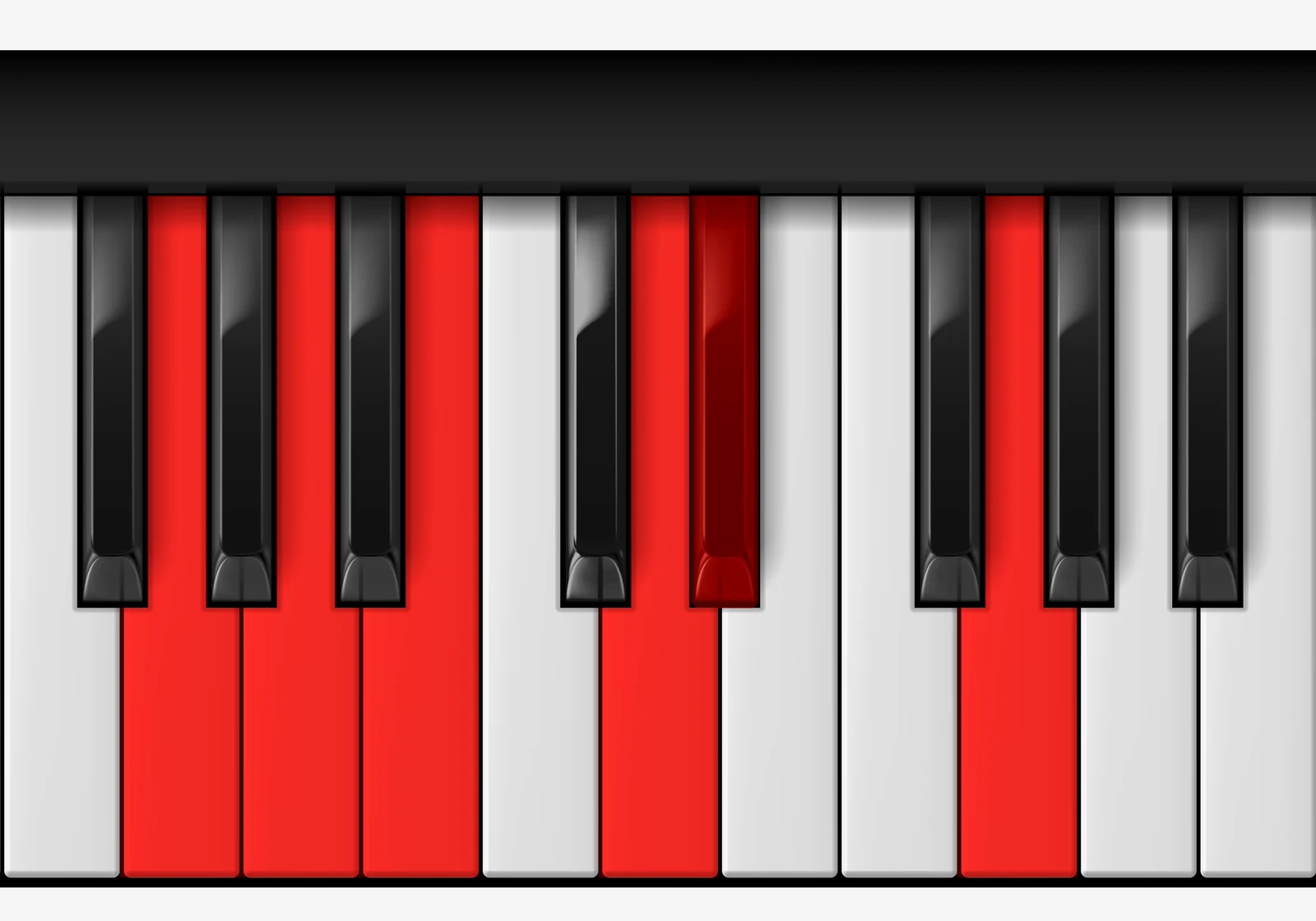 G Major b6 Pentatonic Scale on piano — G, A, B, D, Eb, G