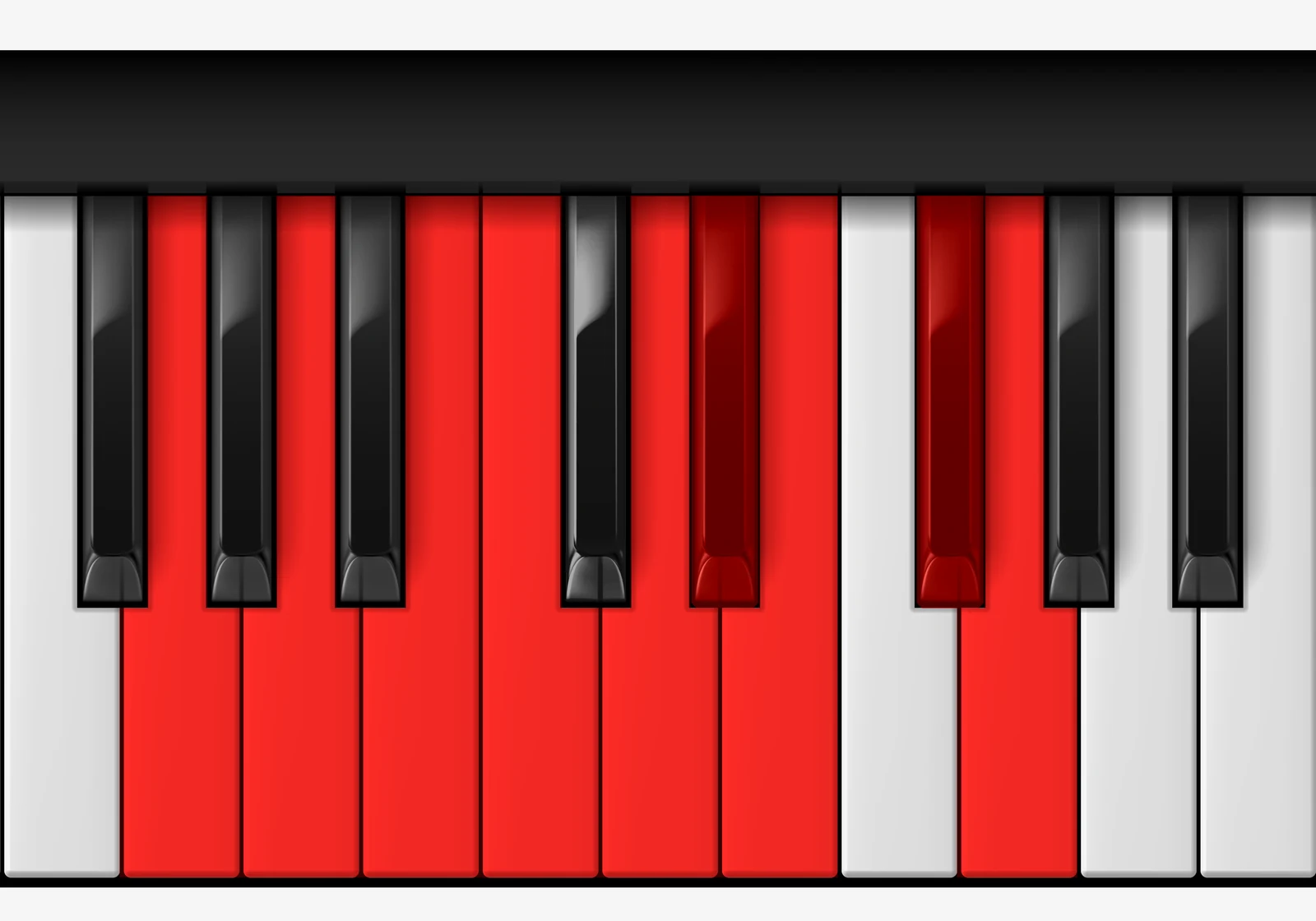 G Major Bebop Scale on piano — G, A, B, C, D, Eb, E, F#, G
