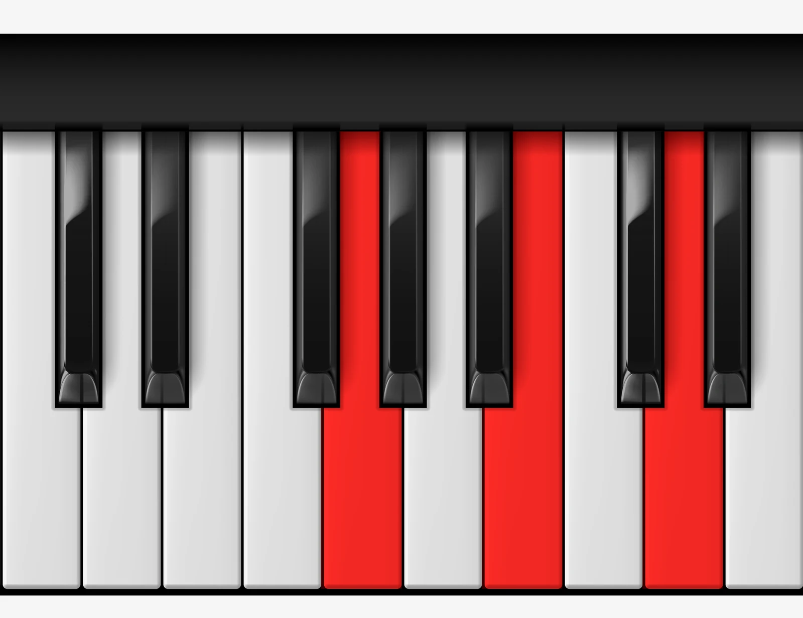 G Major piano chord, root position — G, B, D