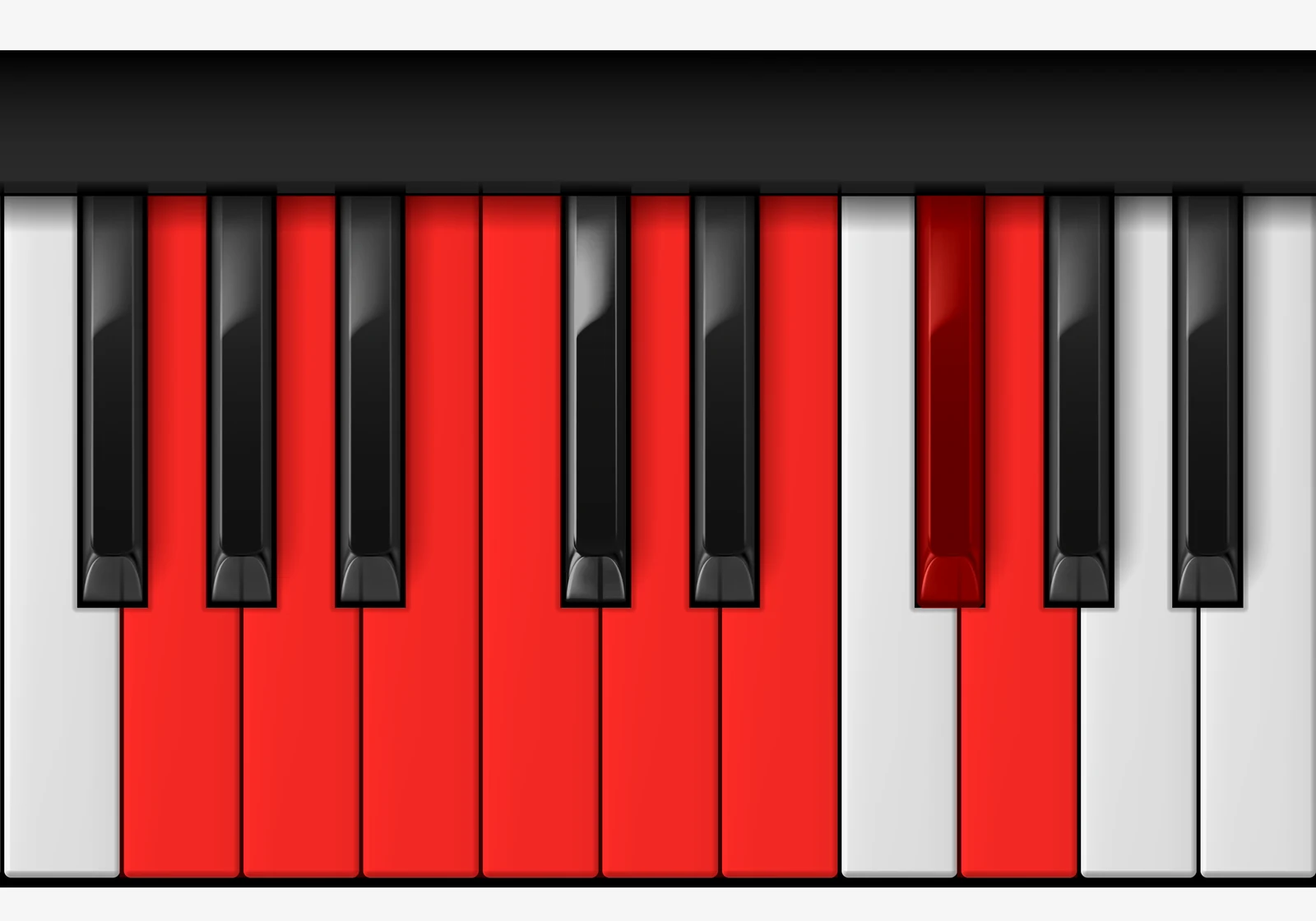 G Major Scale on piano — G, A, B, C, D, E, F#, G