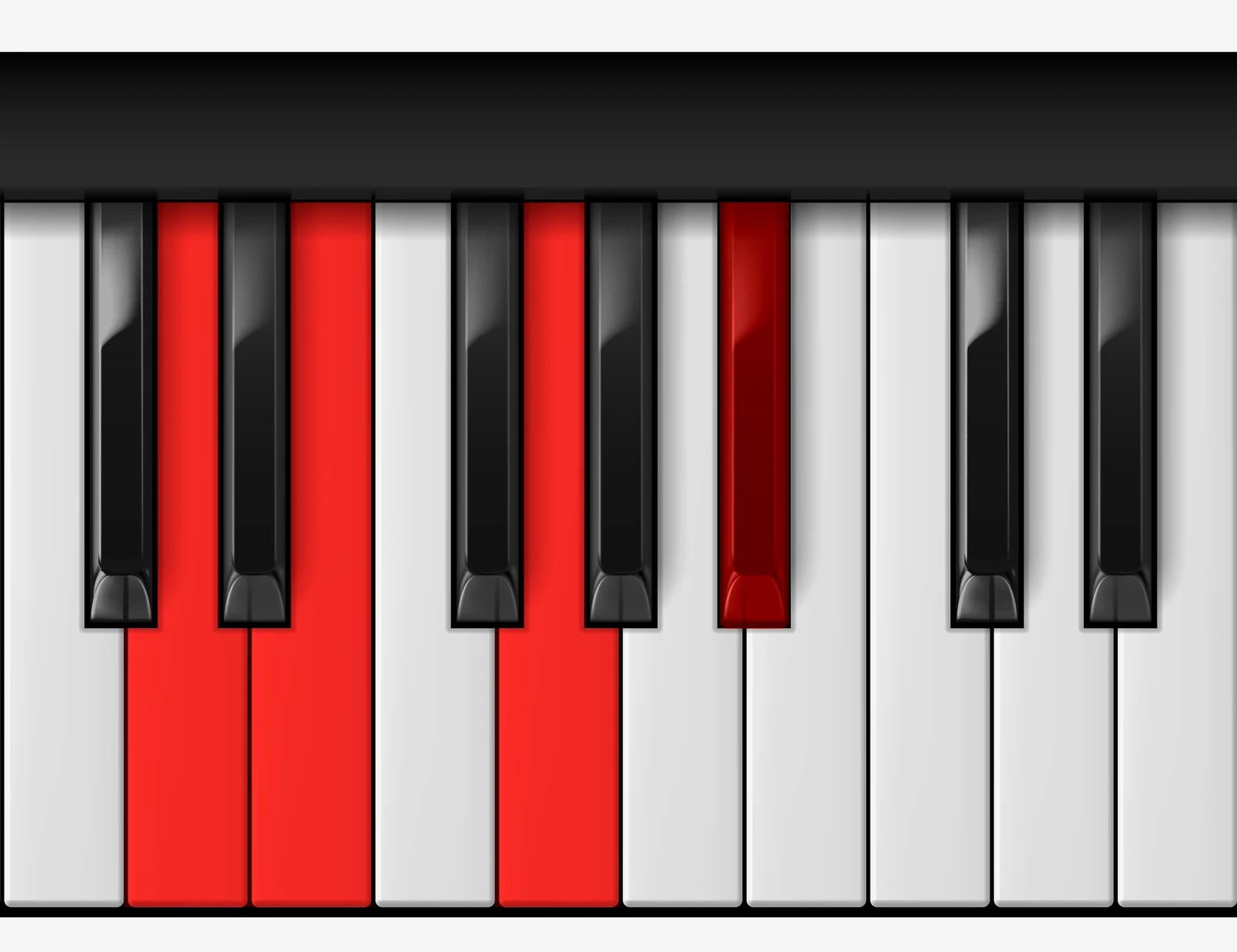 G Minor 6th piano chord, 2nd inversion — D, E, G, B♭