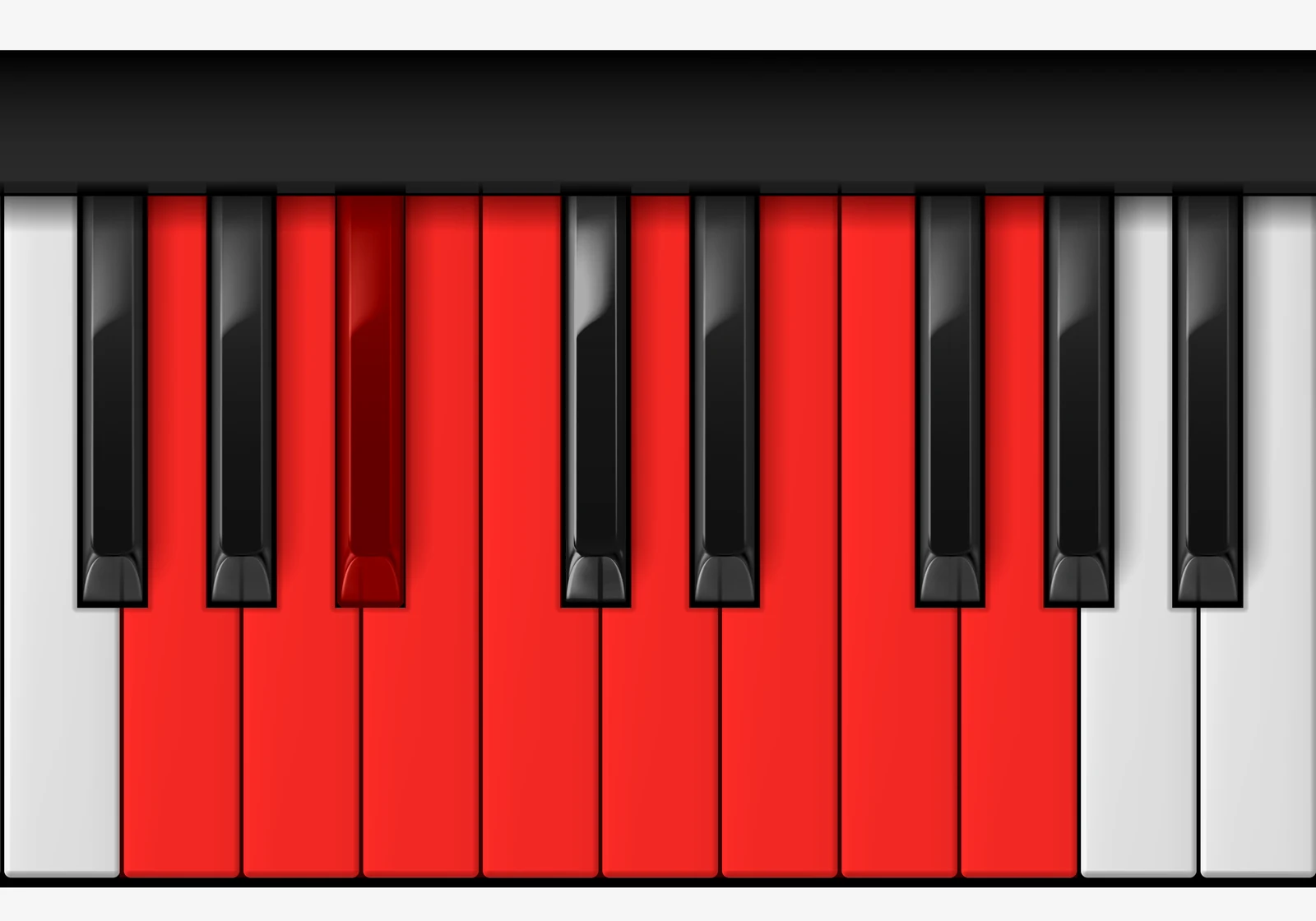 G Minor Bebop Scale on piano — G, A, Bb, B, C, D, E, F, G