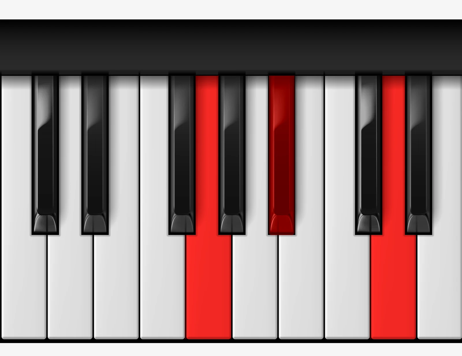G Minor piano chord, root position — G, Bb, D