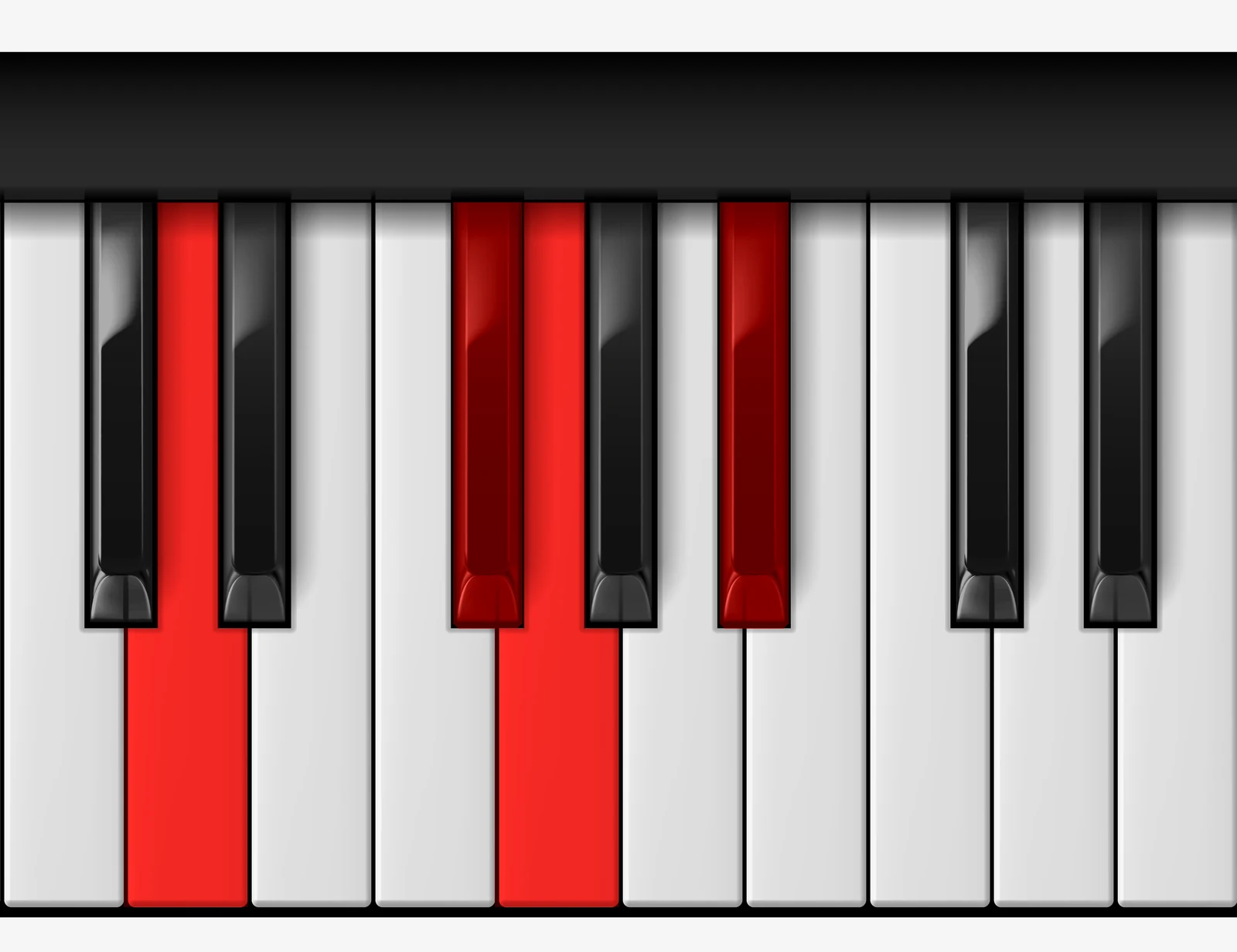 G Minor Major 7th piano chord, 2nd inversion — D, F♯, G, B♭