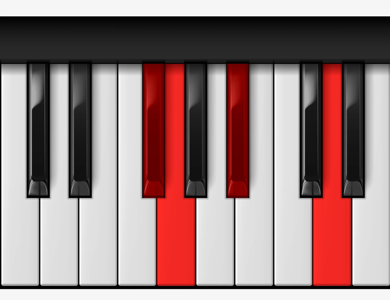 G Minor Major 7th piano chord, 3rd inversion — F♯, G, B♭, D