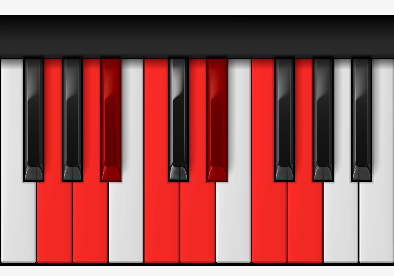 G Minor Scale on piano — G, A, Bb, C, D, Eb, F, G