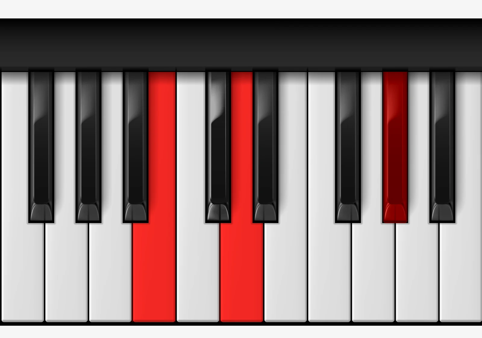 G# Diminished piano chord, 1st inversion — B, D, G♯