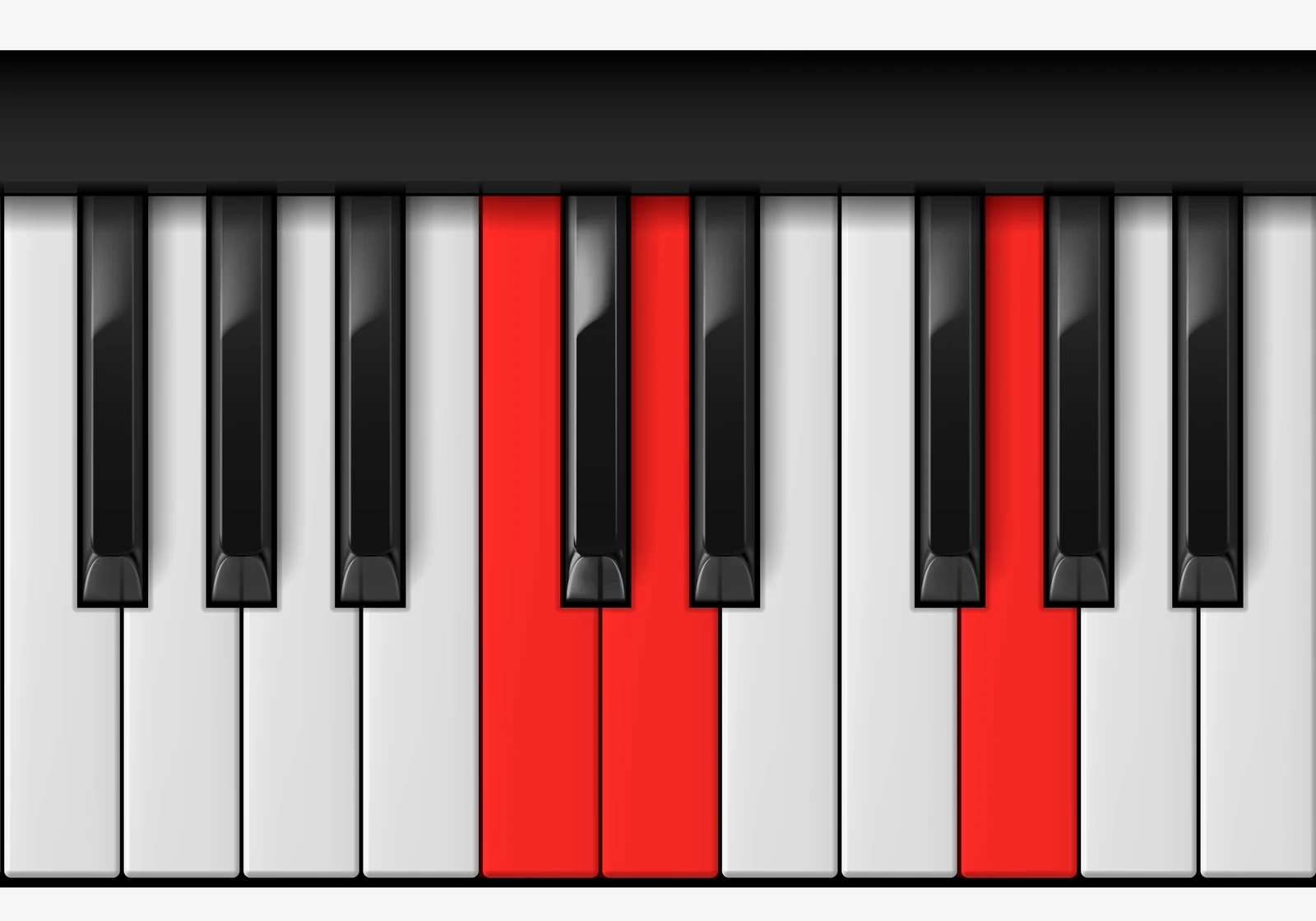 G Suspended 4th piano chord, 1st inversion — C, D, G